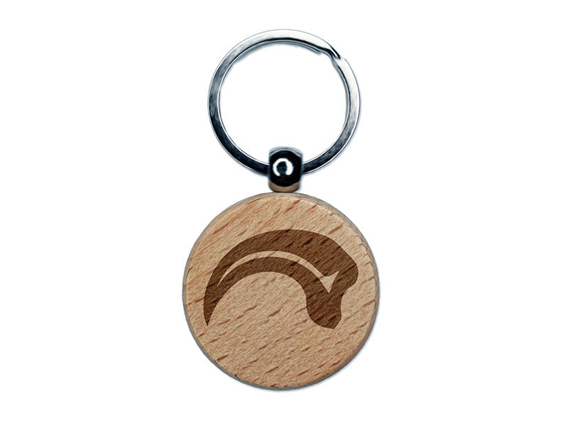Velociraptor Claw Dinosaur Fossil Bone Engraved Wood Round Keychain Tag Charm