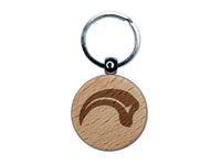 Velociraptor Claw Dinosaur Fossil Bone Engraved Wood Round Keychain Tag Charm