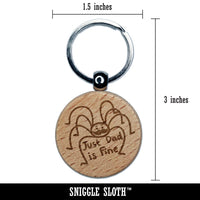 Just Dad Is Fine Daddy Long Legs Cellar Spider Harvestman Engraved Wood Round Keychain Tag Charm