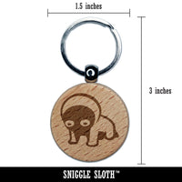 OTL Emote Despair Frustration Defeat Overwhelmed Engraved Wood Round Keychain Tag Charm