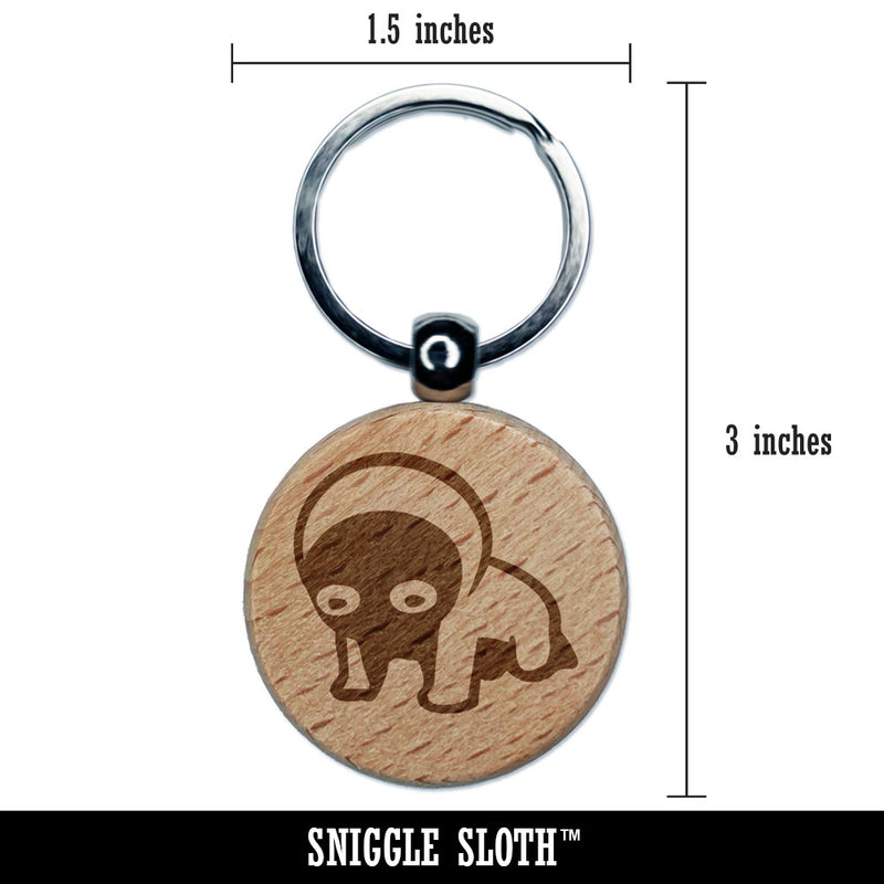 OTL Emote Despair Frustration Defeat Overwhelmed Engraved Wood Round Keychain Tag Charm