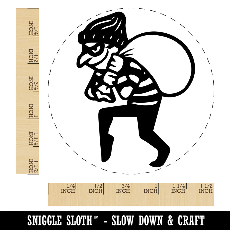 Sneaky Thief Robber with Sack Self-Inking Rubber Stamp Ink Stamper for Stamping Crafting Planners