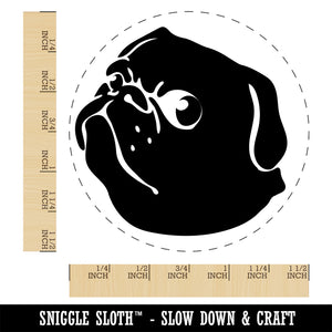 Solid Pug Looking Back Self-Inking Rubber Stamp Ink Stamper for Stamping Crafting Planners
