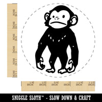 Standing Stoic Chimpanzee Ape Monkey Self-Inking Rubber Stamp Ink Stamper for Stamping Crafting Planners