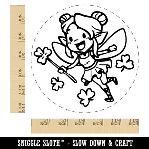 Clover Shamrock Fairy Pixie Saint Patricks Day Self-Inking Rubber Stamp for Stamping Crafting Planners