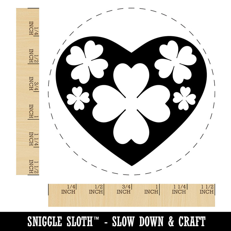 Clover Shamrock Heart Saint Patricks Day Self-Inking Rubber Stamp for Stamping Crafting Planners
