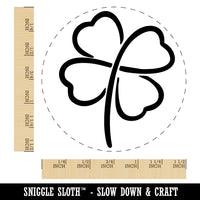 Contour Line Shamrock Four Leaf Clover Self-Inking Rubber Stamp for Stamping Crafting Planners