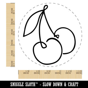 Contour Pair Juicy Cherry Fruit Self-Inking Rubber Stamp for Stamping Crafting Planners