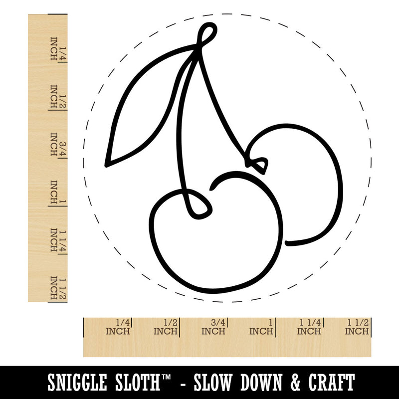 Contour Pair Juicy Cherry Fruit Self-Inking Rubber Stamp for Stamping Crafting Planners
