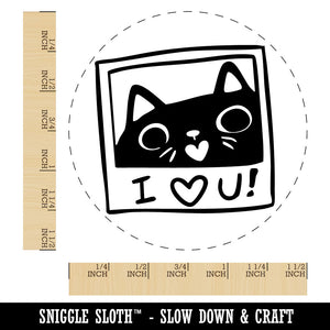 Cute Loving Kitty Cat Photo Self-Inking Rubber Stamp for Stamping Crafting Planners