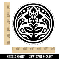 Decorative Round Flower Floral Symbol Self-Inking Rubber Stamp for Stamping Crafting Planners