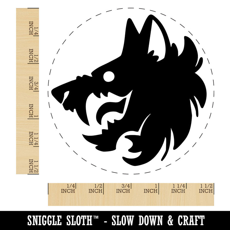 Fierce Wolf Head Emblem Self-Inking Rubber Stamp for Stamping Crafting Planners