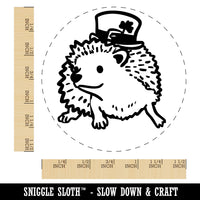 Hedgehog with Leprechaun Hat Saint Patricks Day Self-Inking Rubber Stamp for Stamping Crafting Planners