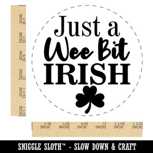 Just a Wee Bit Irish Saint Patricks Day Shamrock Clover Self-Inking Rubber Stamp for Stamping Crafting Planners