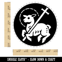 Lamb of God Christian Jesus Cross Self-Inking Rubber Stamp for Stamping Crafting Planners