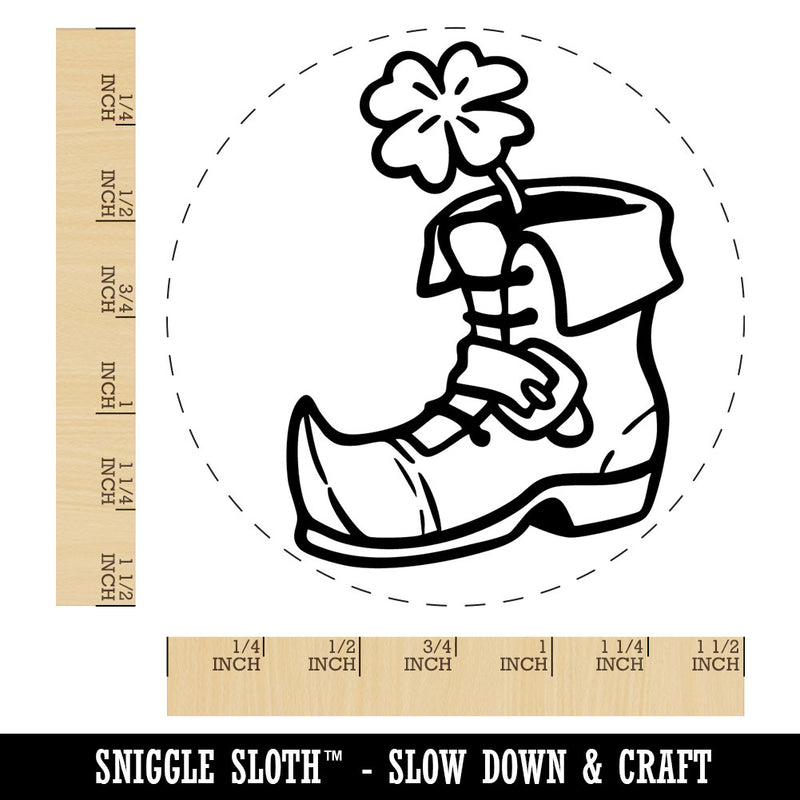 Lucky Leprechaun Boot with Shamrock Clover Saint Patricks Day Self-Inking Rubber Stamp for Stamping Crafting Planners