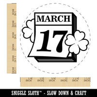 March 17 Saint Patricks Day Shamrock Clover Holiday Calendar Date Self-Inking Rubber Stamp for Stamping Crafting Planners