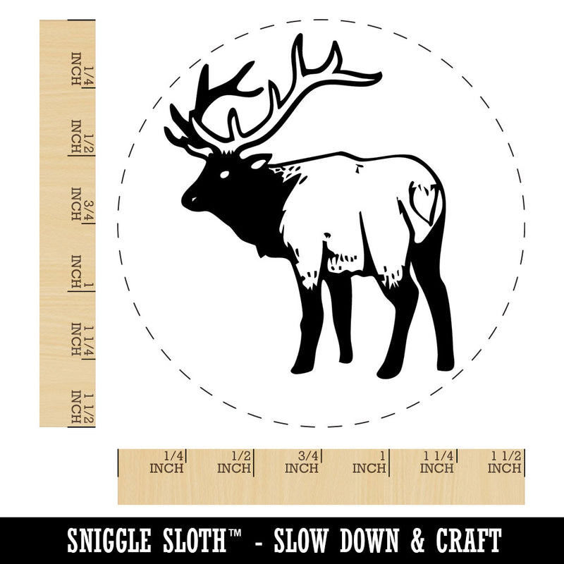 Ominous Elk Wapiti Deer Looking Back Self-Inking Rubber Stamp for Stamping Crafting Planners