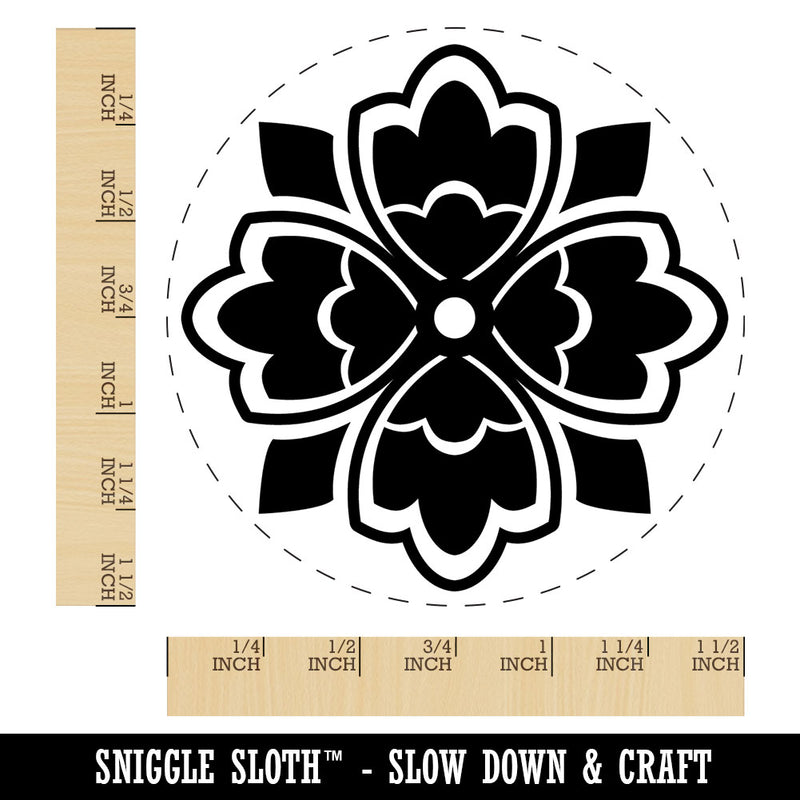 Stylish Modern Flower Floral Plant Self-Inking Rubber Stamp for Stamping Crafting Planners