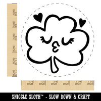 Kissy Face Irish Shamrock Clover Saint Patricks Day Self-Inking Rubber Stamp for Stamping Crafting Planners