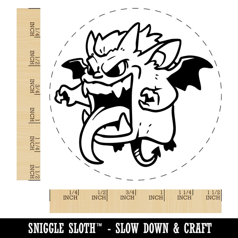 Little Big Mouth Monster Devil Demon Self-Inking Rubber Stamp for Stamping Crafting Planners