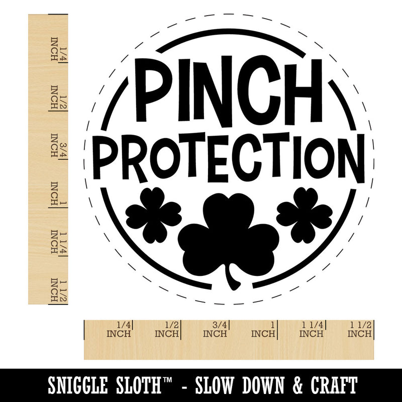 Pinch Protection Shamrock Clover Saint Patricks Day Self-Inking Rubber Stamp for Stamping Crafting Planners