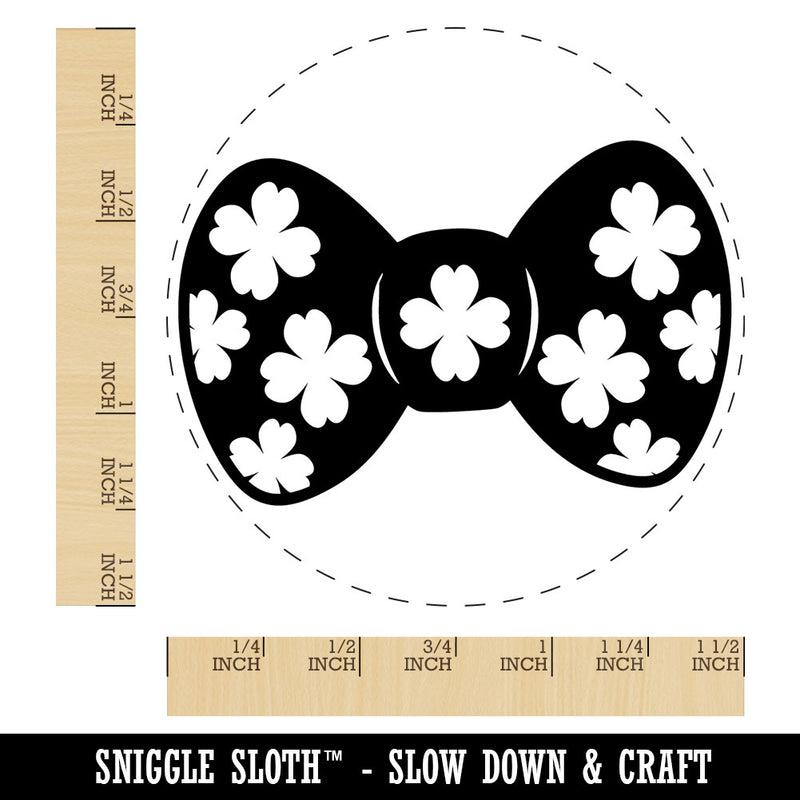 Shamrock Clover Bow Tie Saint Patricks Day Self-Inking Rubber Stamp for Stamping Crafting Planners