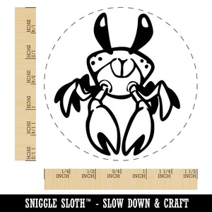 Adorable Baby Ghost Crab Crustacean Self-Inking Rubber Stamp Crafting Planners