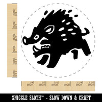 Angry Charging Cartoon Boar Pig Hog Peccary Self-Inking Rubber Stamp Crafting