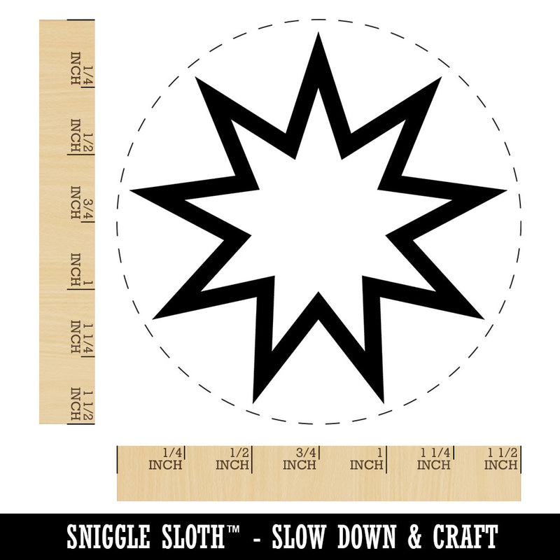 Baha'i Religious Symbol Faith Self-Inking Rubber Stamp Crafting Planners