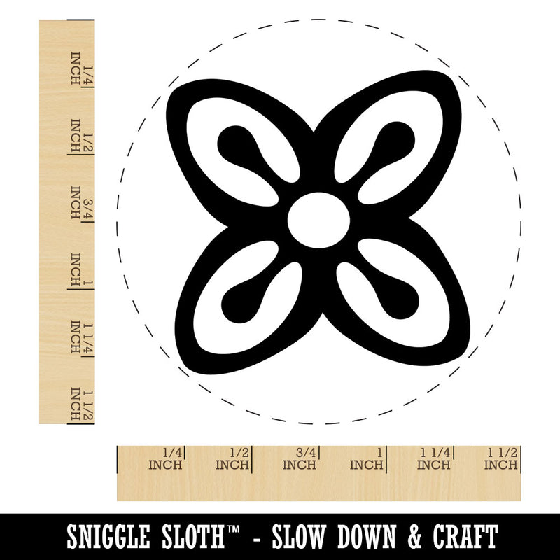 Bese Saka Adinkra African Flower Unity Abundance Self-Inking Rubber Stamp