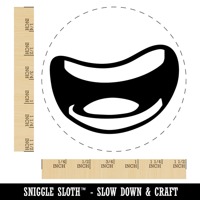 Cartoon Smile Mouth Wide Open Teeth Self-Inking Rubber Stamp Crafting Planners