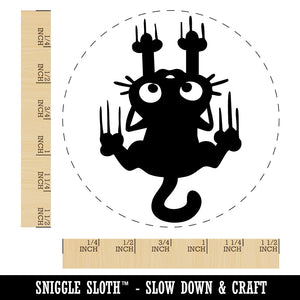 Cartoon Cat Clawing Scratching Dragging Down Self-Inking Rubber Stamp Crafting