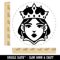 Cartoon Queen Head Medieval Crown Self-Inking Rubber Stamp Crafting Planners
