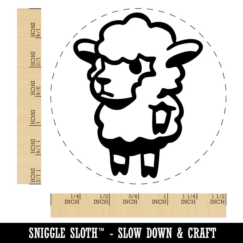 Cartoon Standing Lamb Sheep Wool Self-Inking Rubber Stamp Crafting Planners