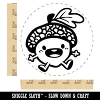 Chibi Baby Acorn Cute Oak Tree Leaf Self-Inking Rubber Stamp Crafting Planners