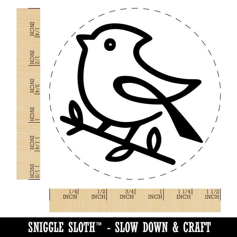 Contour Simple Cardinal Bird On Branch Self-Inking Rubber Stamp Crafting