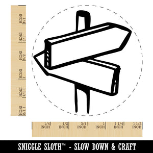 Crossroads Sign Diverging Paths Choices Decisions Self-Inking Rubber Stamp