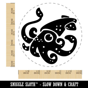 Curious Spotted Squid Tentacles Arms Self-Inking Rubber Stamp Crafting Planners