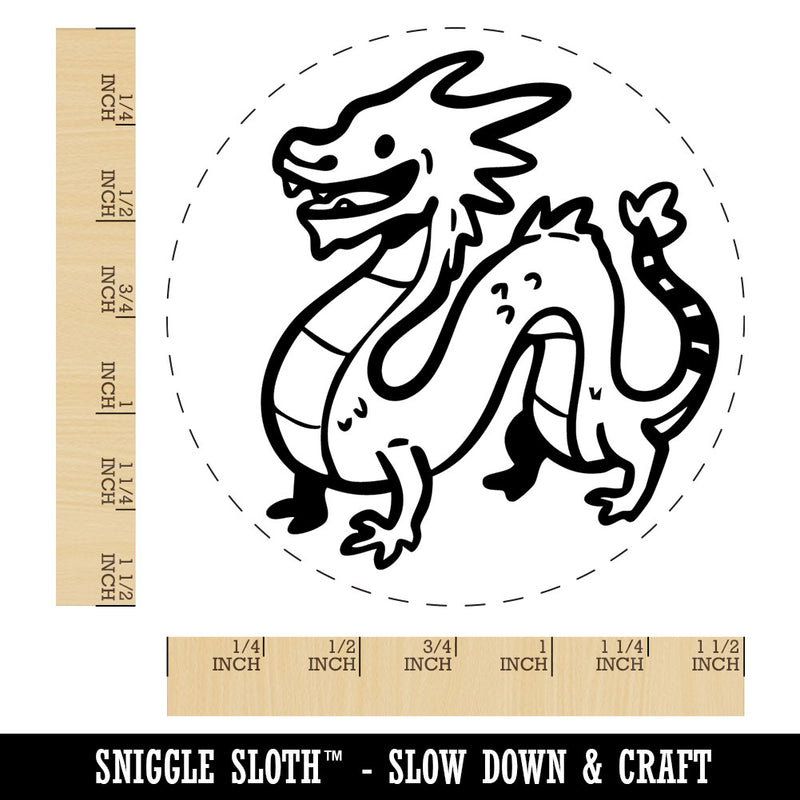 Cute Chinese Long Dragon Serpent Self-Inking Rubber Stamp Crafting Planners