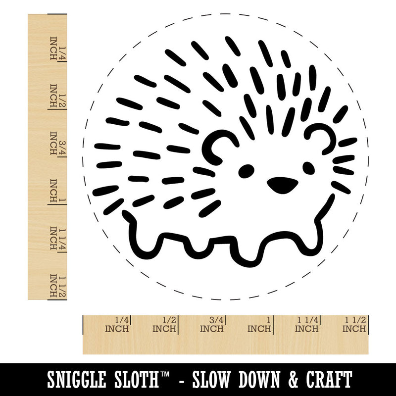 Cute Simple Hedgehog Line Drawing Self-Inking Rubber Stamp Crafting Planners