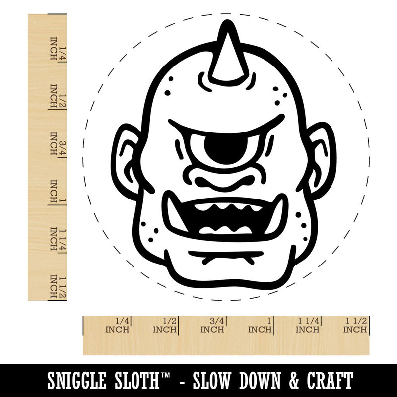 Cyclops Monster Head Fantasy Creature Self-Inking Rubber Stamp Crafting Planner