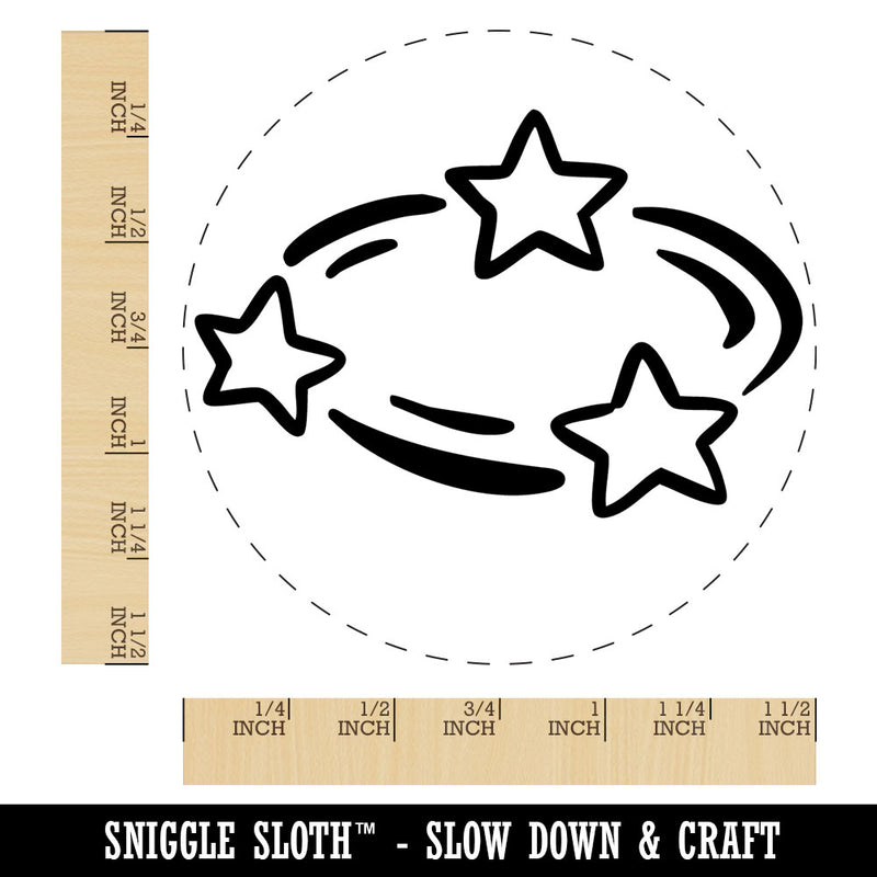 Dizzy Confused Circling Stars Cartoon Self-Inking Rubber Stamp Crafting Planner