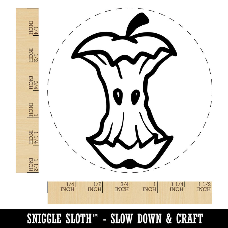 Eaten Apple Core Garbage Compost Food Seeds Self-Inking Rubber Stamp Crafting