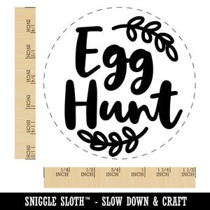 Egg Hunt Easter Sunday Cursive Text with Wreath Self-Inking Rubber Stamp for Crafting