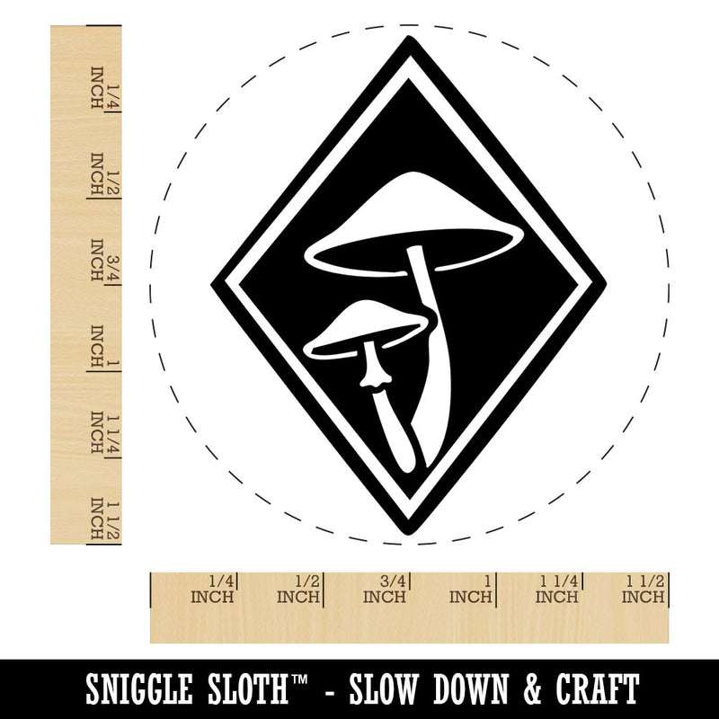 Elegant Mushrooms Fungus In Diamond Self-Inking Rubber Stamp Crafting Planners