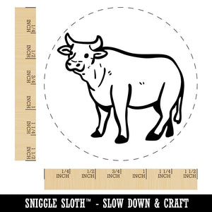 Friendly Cow Ox Cattle Farm Animal Self-Inking Rubber Stamp Crafting Planners