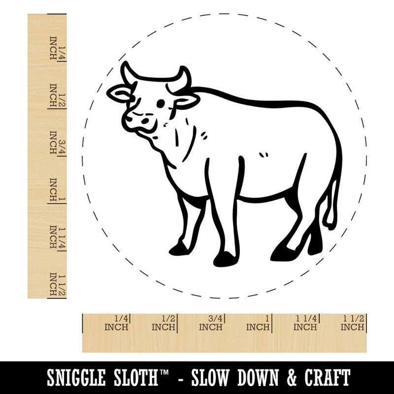 Friendly Cow Ox Cattle Farm Animal Self-Inking Rubber Stamp Crafting Planners