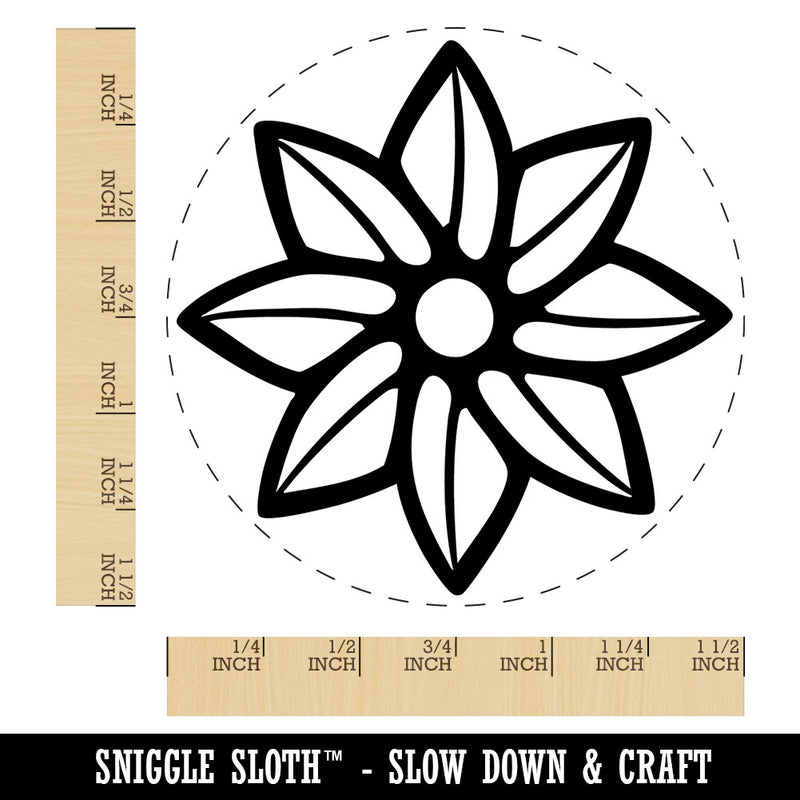 Geometric Spiral Flower Plant Self-Inking Rubber Stamp Crafting Planners