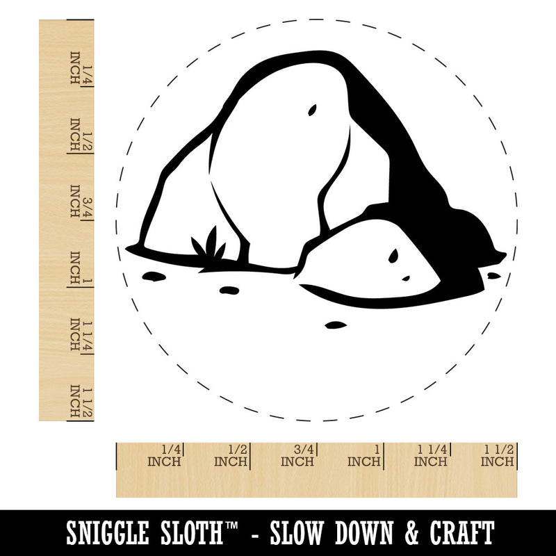Hand Drawn Rock Stone Boulder Self-Inking Rubber Stamp Crafting Planners